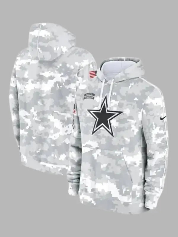 Arctic Camo Dallas Cowboys Salute to Service Club Hoodie