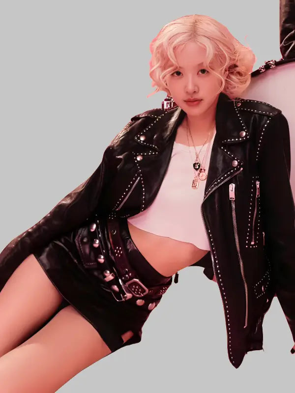 Blackpink Rose Apt Leather Biker Jacket