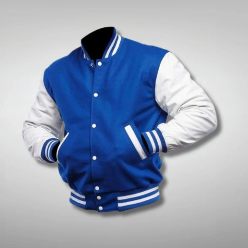 Blue and White Varsity Jacket