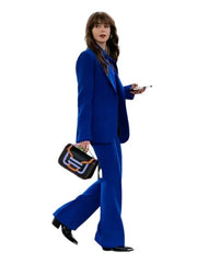 Lily Collins Emily In Paris S04 Blue Suit