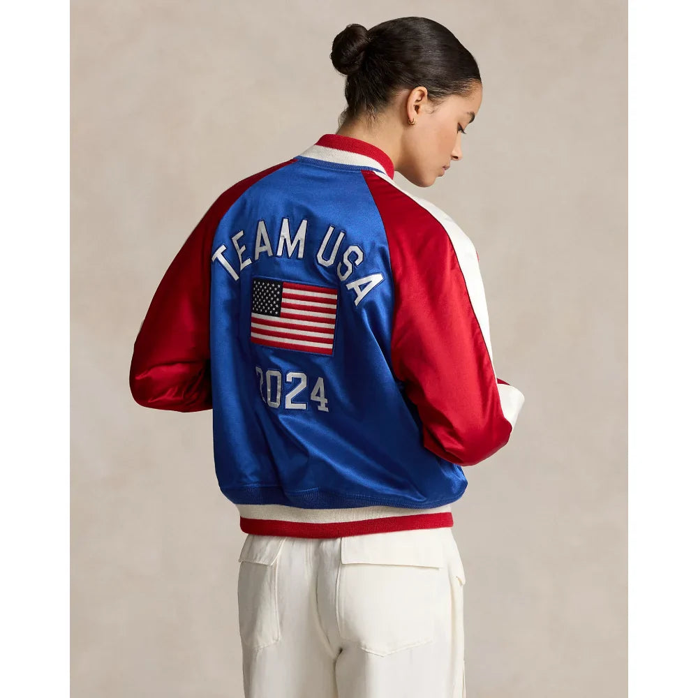 Team USA Satin Baseball Jacket