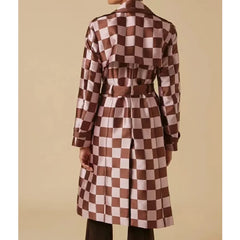 Emily In Paris S04 Lily Collins Checkered Trench Coat