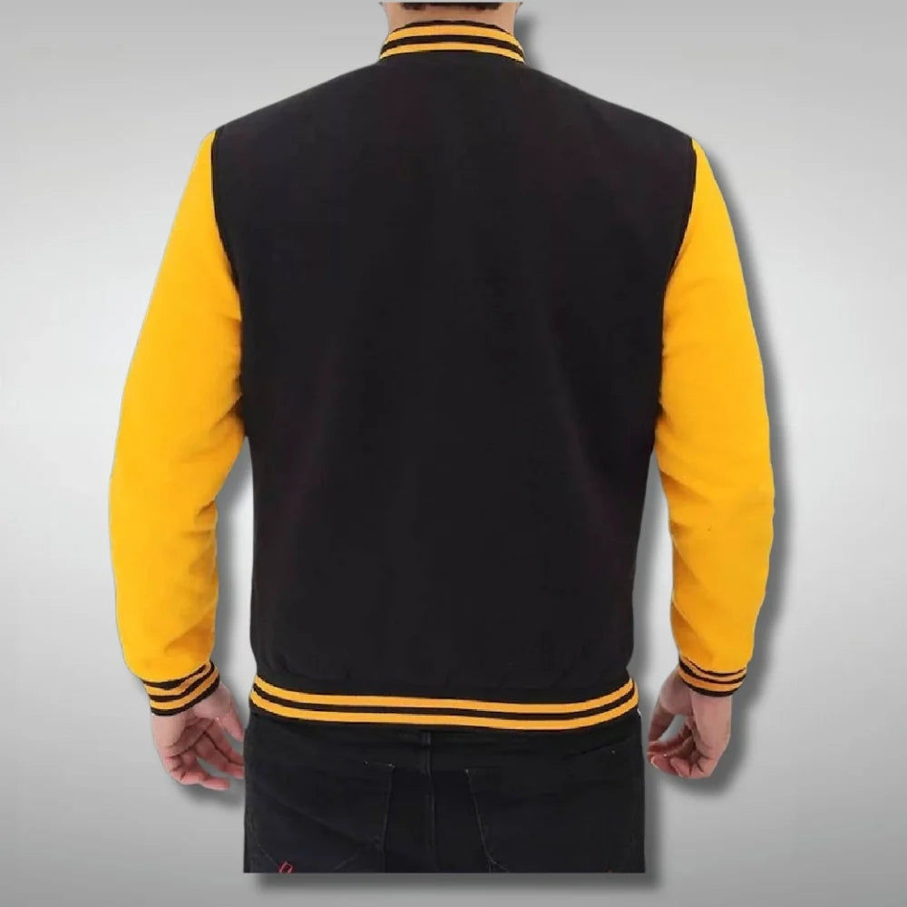 Yellow and Black Varsity Jacket