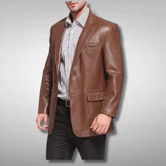 Men's Classic Brown Two-Button Blazer