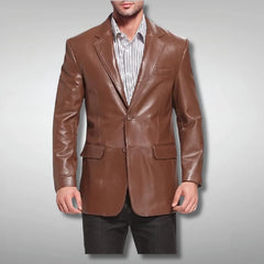 Men's Classic Brown Two-Button Blazer