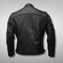 Men's Cafe Racer Black Quilted Biker Jacket