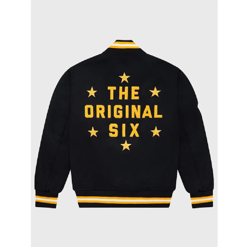 NHL Boston Bruins OVO Black Varsity Jacket