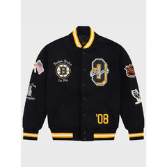 NHL Boston Bruins OVO Black Varsity Jacket