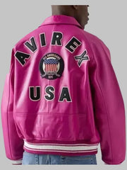 Pink Avirex Leather Jacket