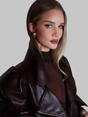 Rosie Huntington Whiteley PFW Brown Jacket