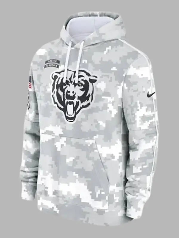 Arctic Camo Chicago Bears Salute to Service Club Hoodie