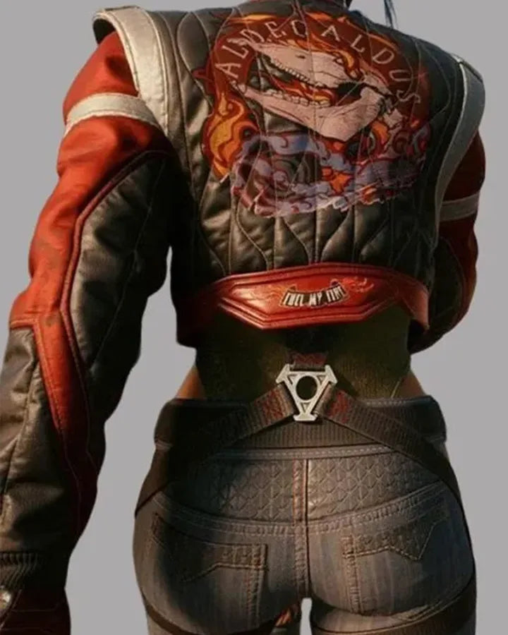 Cyberpunk 2077 Panam Palmer Cropped Leather Jacket