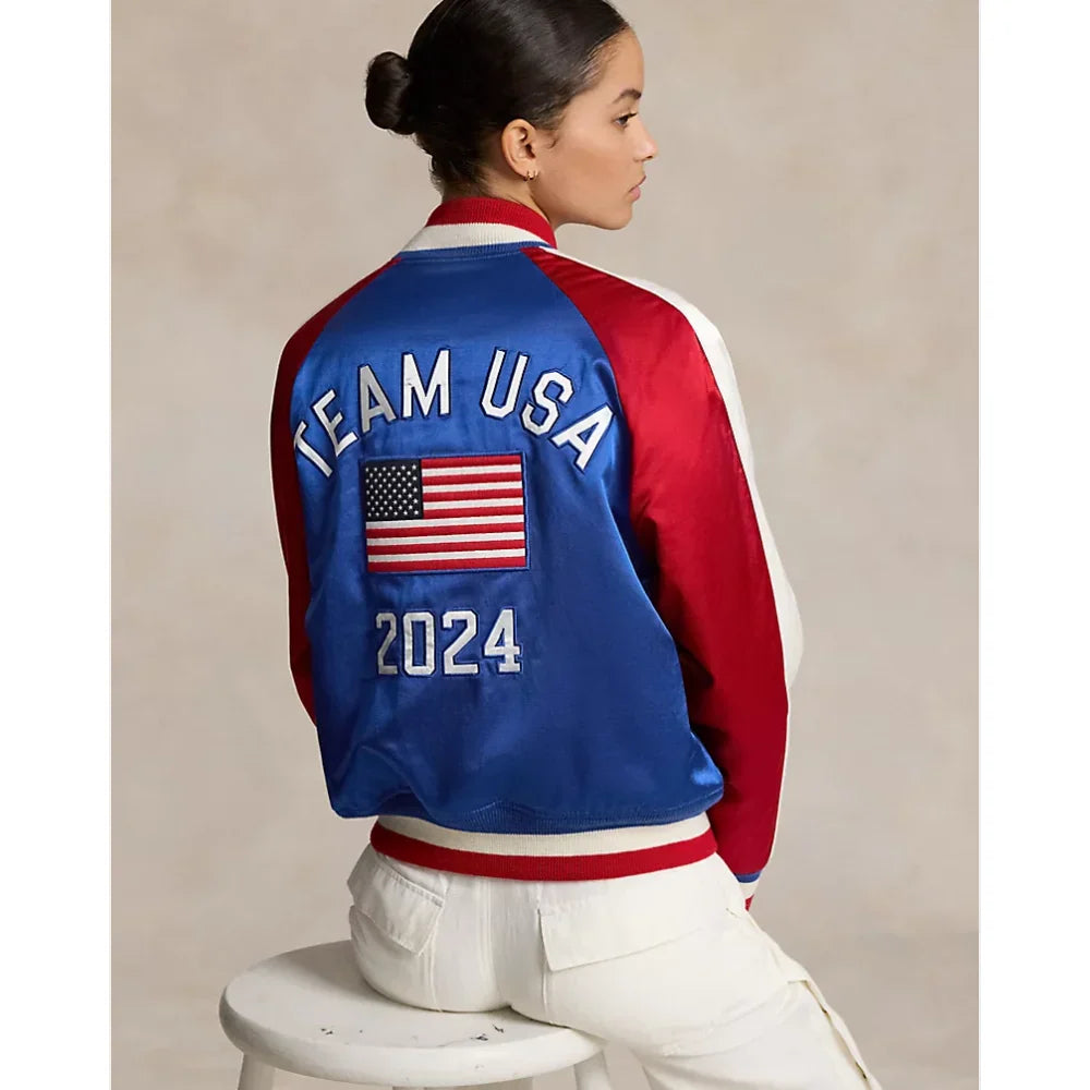 Team USA Satin Baseball Jacket